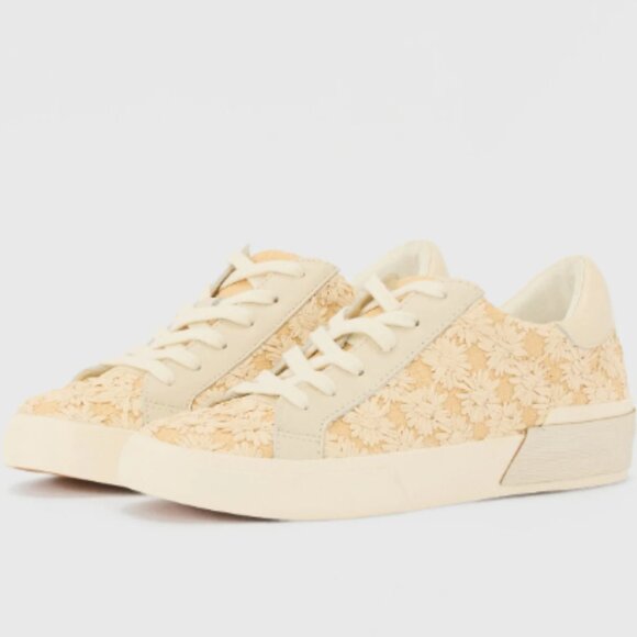 NEW DOLCE VITA  Floral Sneakers Creme Floral Raffia $139 RETAIL  2510 3T7 - Picture 8 of 9